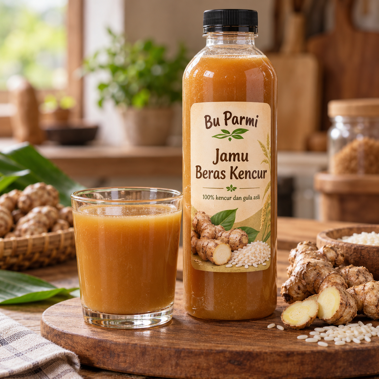 Jamu Beras Kencur Bu Parmi 1 Liter